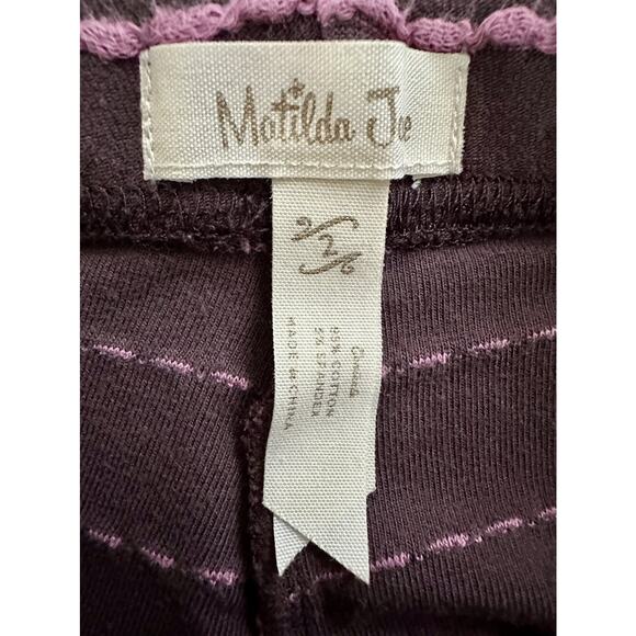 Matilda Jane Friends Forever Constance Knit Striped Leggings Pants Ruffle Purple - Picture 4 of 6